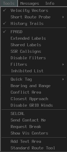 vatSys Tools Menu